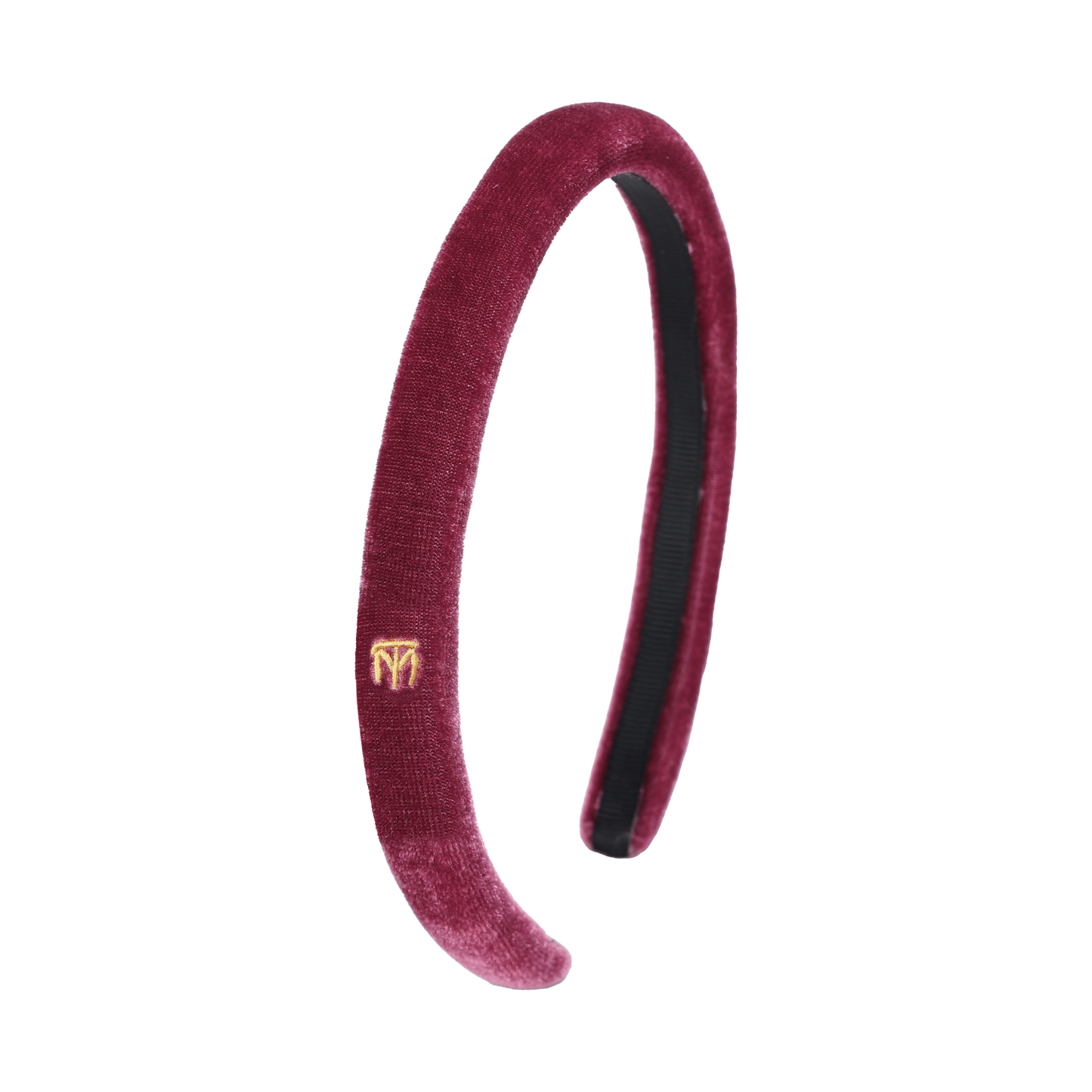 Velvet .5" Narrow Rounded Headband (Berry Wine)