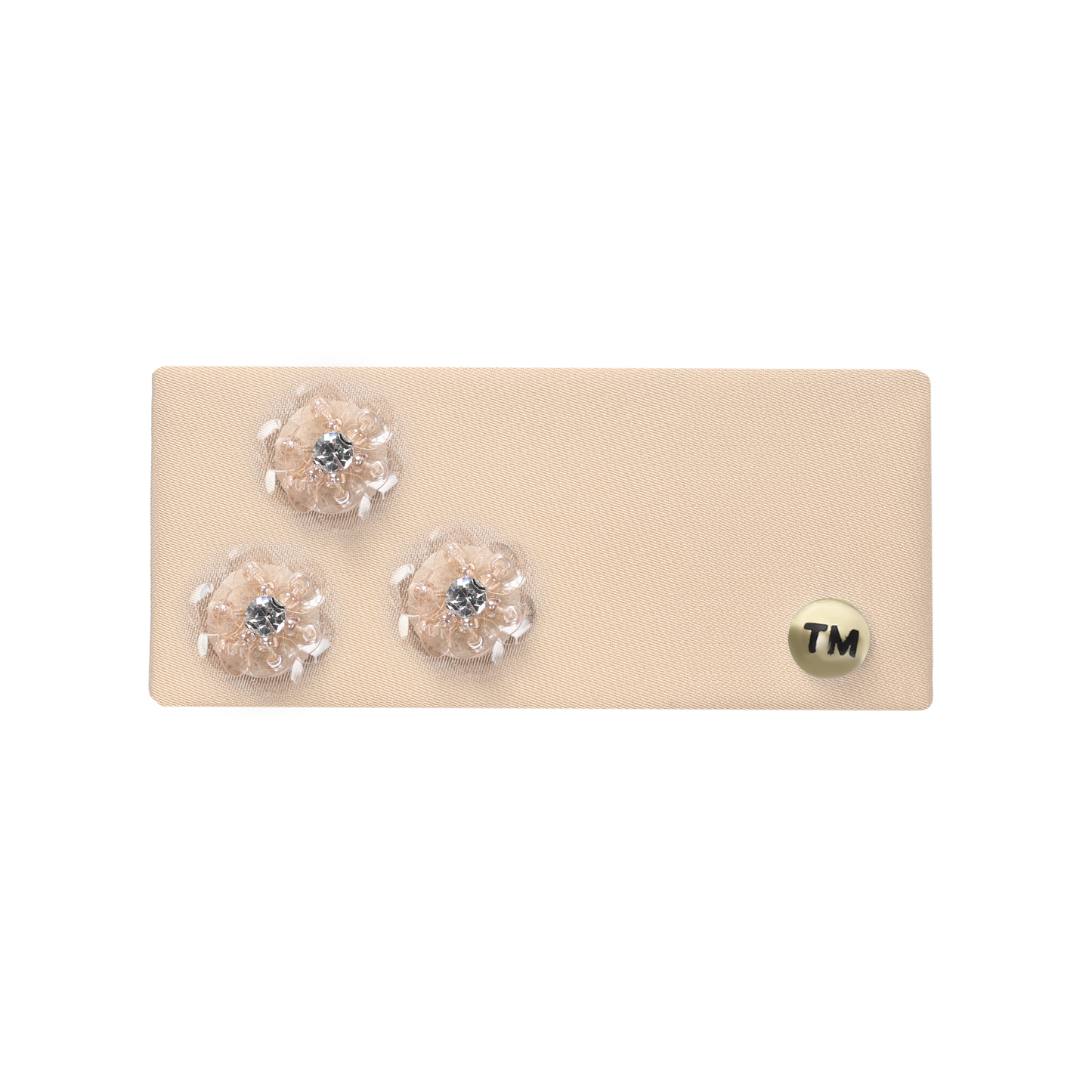 SS26 Intricate Hand Beaded Barrette Clip (Beige)