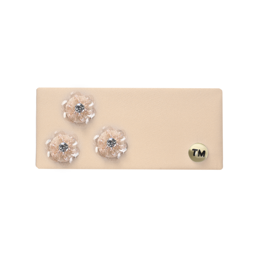 SS26 Intricate Hand Beaded Barrette Clip (Beige)