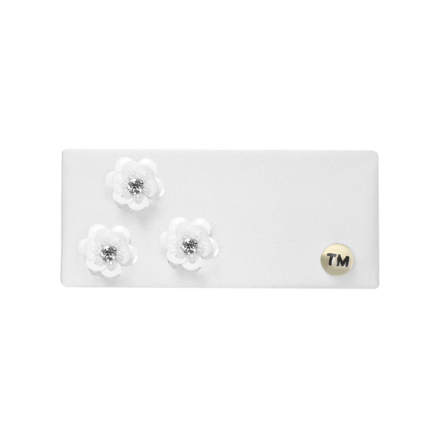 SS26 Intricate Hand Beaded Barrette Clip (White)