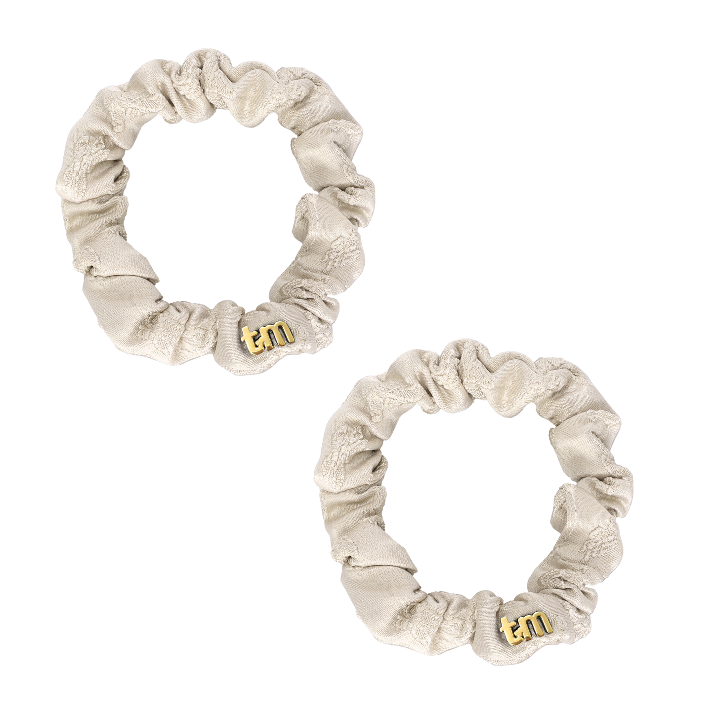 Lace Collection Mini Scrunchie Set Of 2 (Cream)
