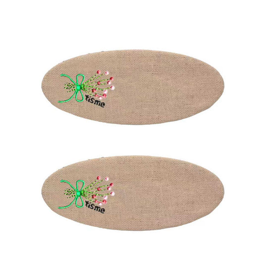 Bouquet Embroidery Knit Collection Barrette Clip (Beige)