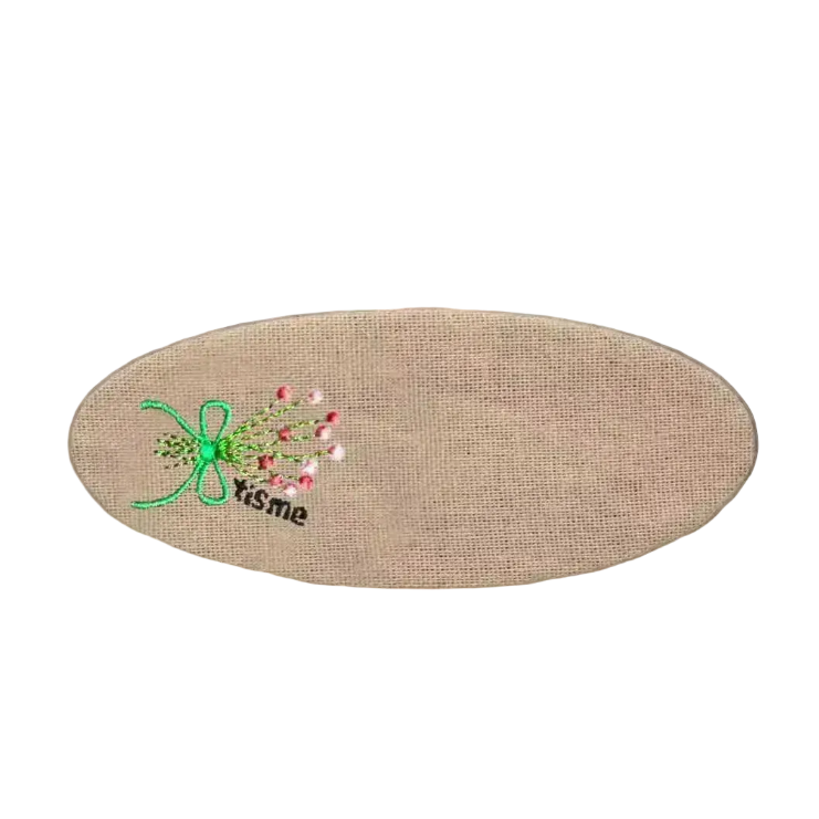 Bouquet Embroidery Knit Collection Barrette Clip (Beige)