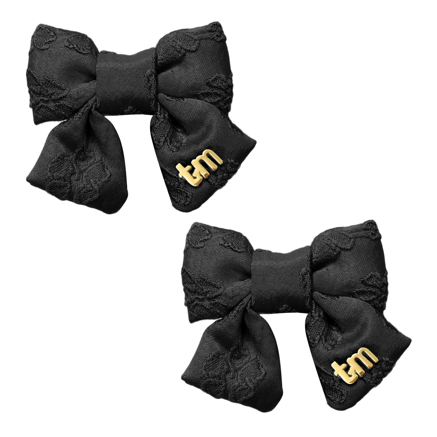 Lace Collection Mini Bow Clip Set Of 2 (Black)
