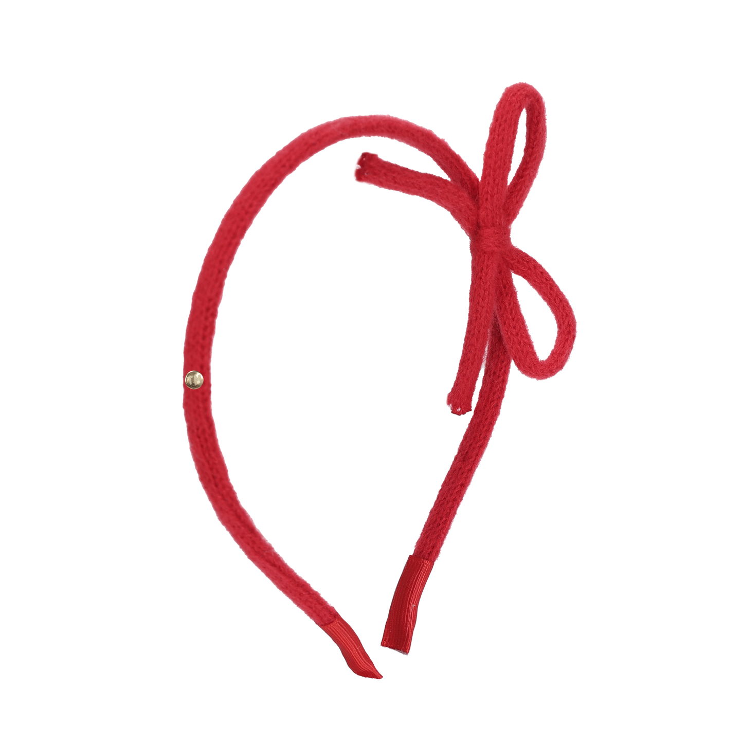 SS26 Knit Ribbon Hard Headband (Red)