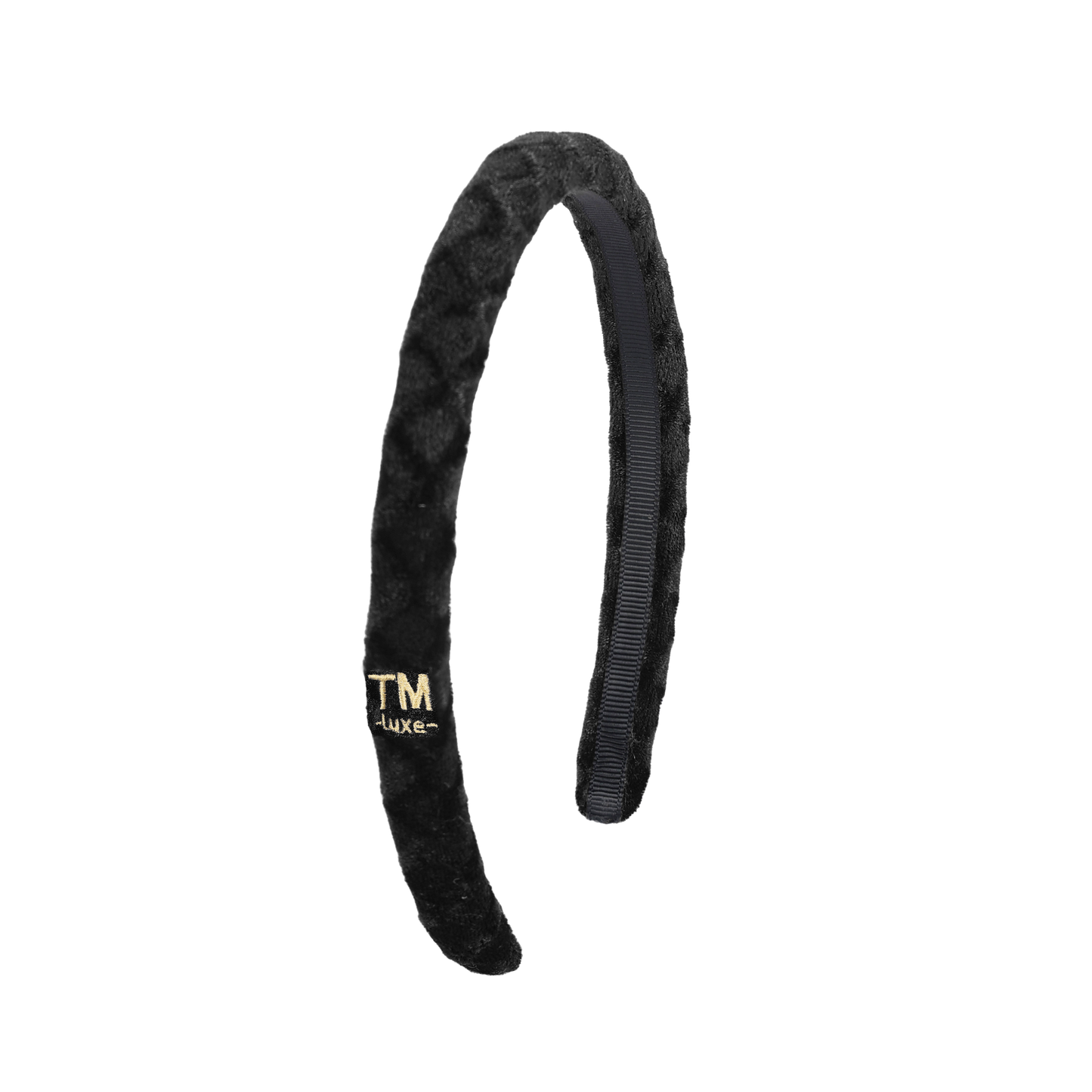 Luxe Velvet .5" Narrow Rounded Headband (Black)