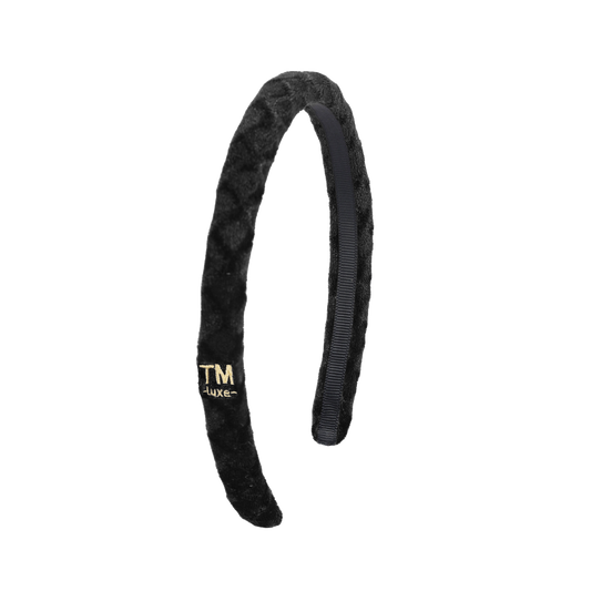 Luxe Velvet .5" Narrow Rounded Headband (Black)