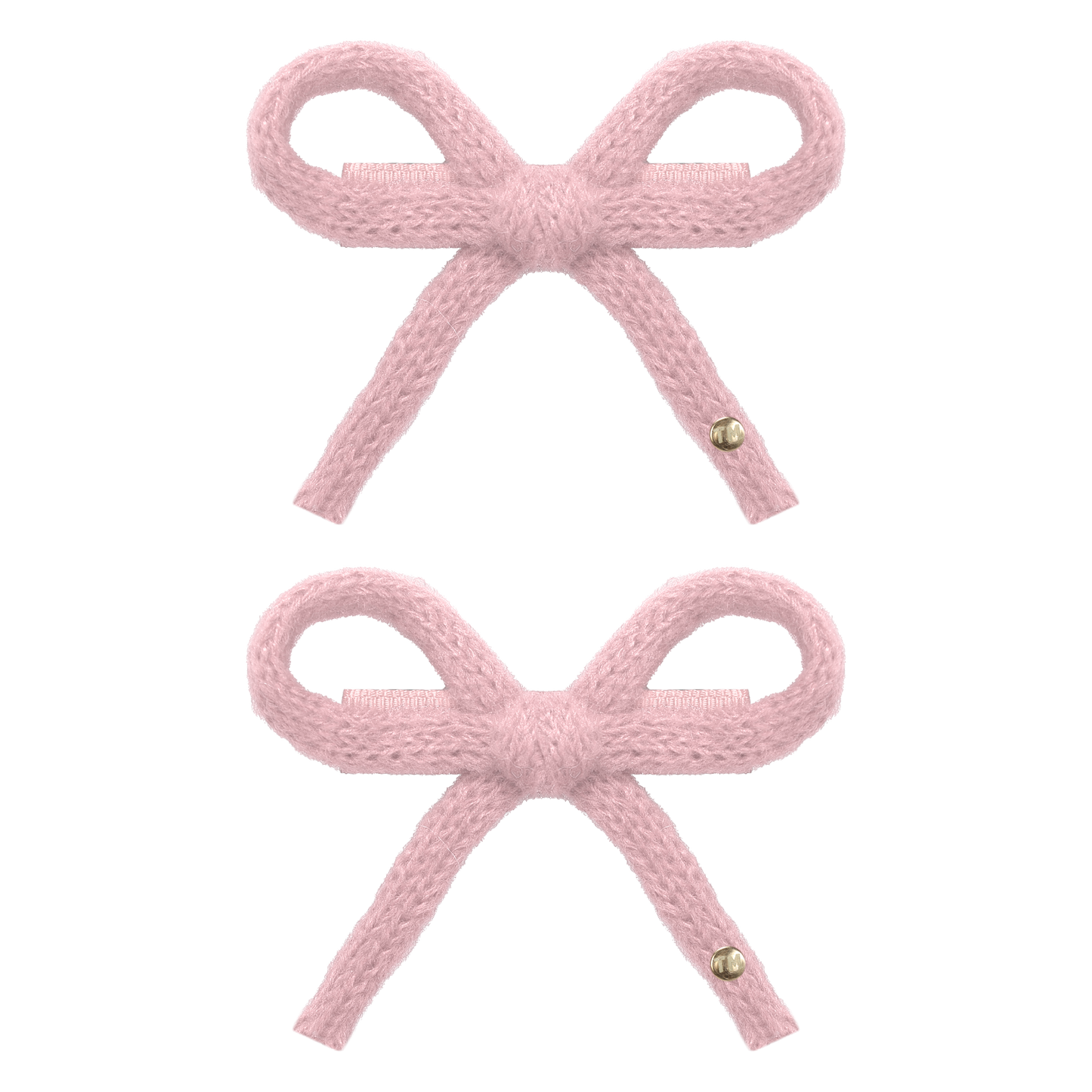 SS26 Knit Ribbon Mini Bow Clip Set Of 2 (Pink)