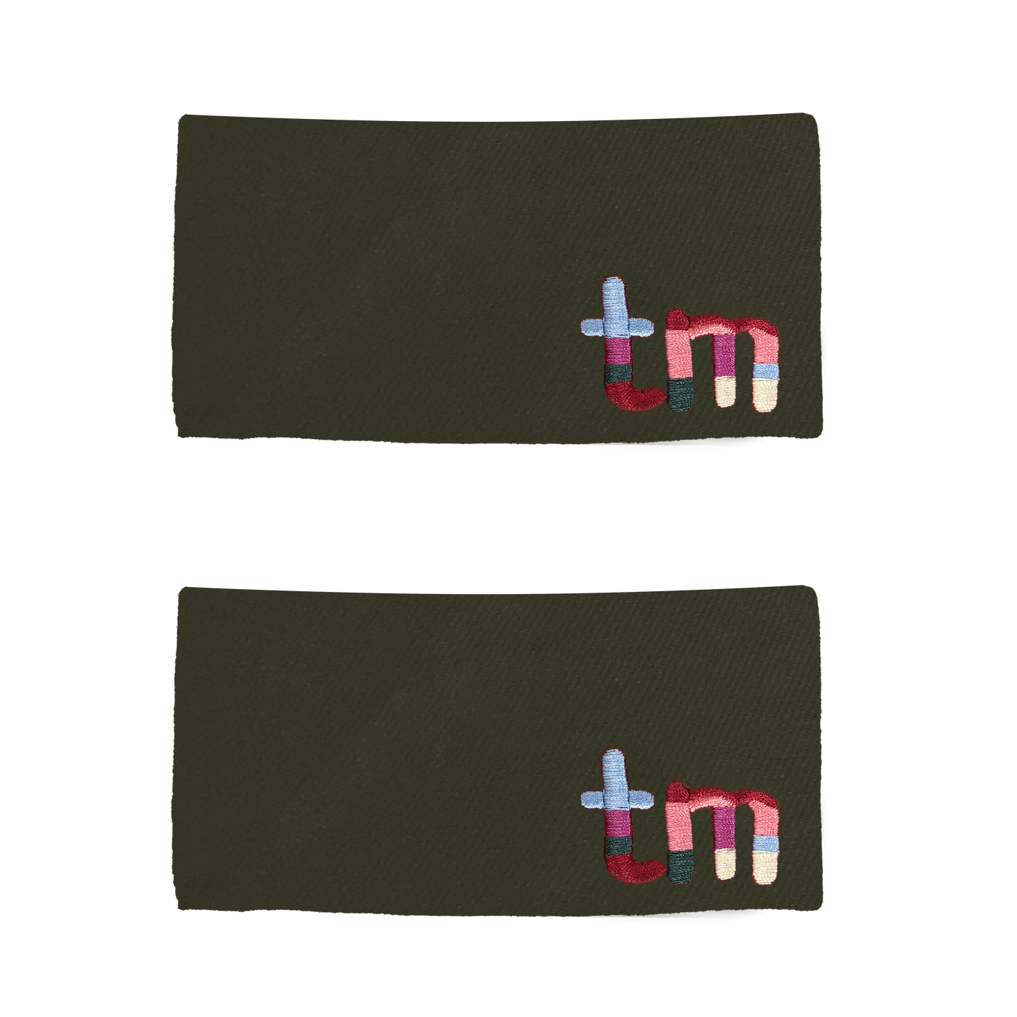 Denim Colored Embroidery Logo Rectangle Snap Clip Set Of 2 (Green)