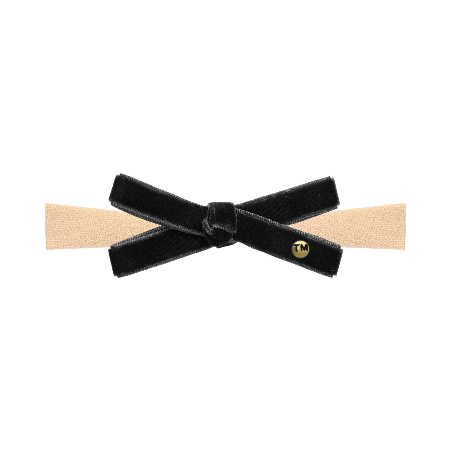 Velvet Ribbon Nylon Baby Band With Bow (Black)
