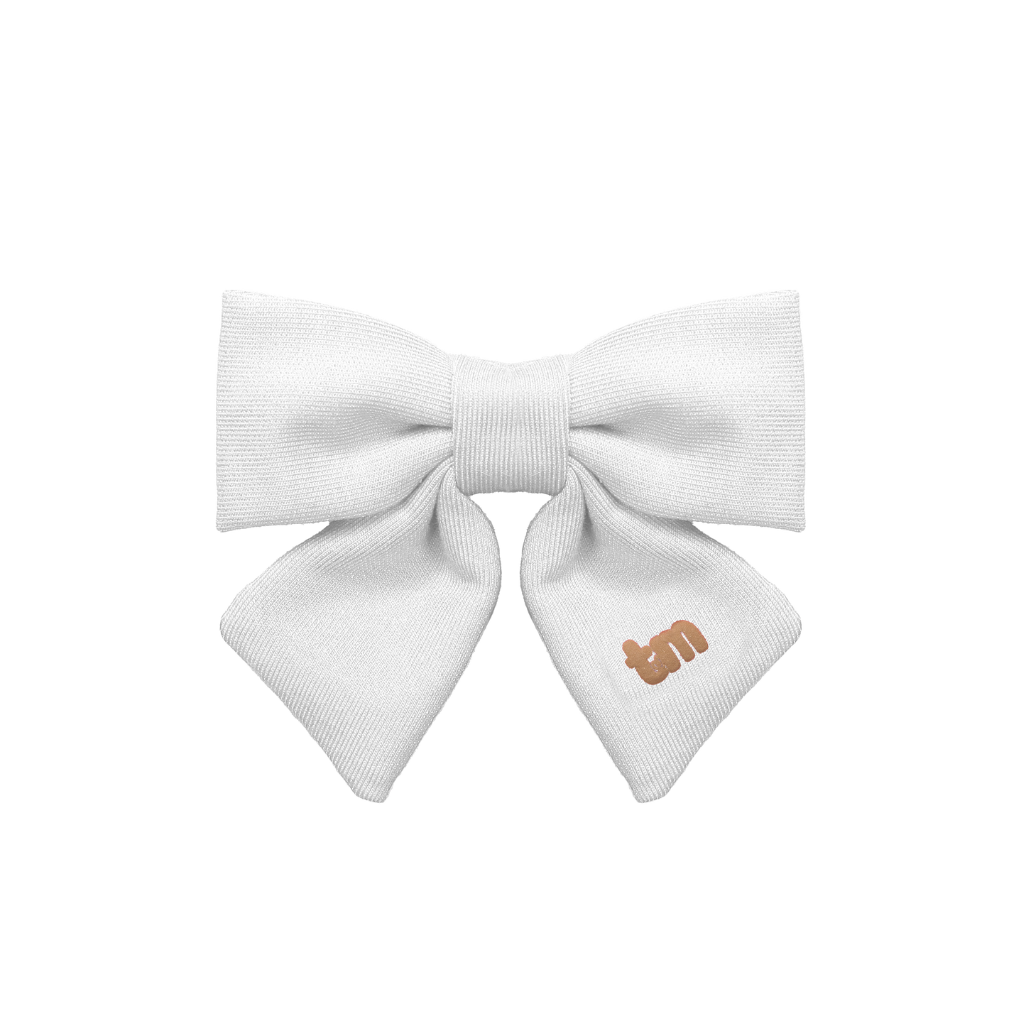 Denim Luggage Logo Collection Medium 3"  Bow Clip (White)