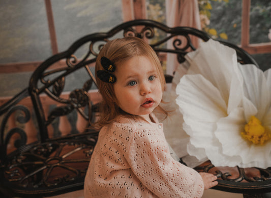 Luxe Velvet Toddler Oval Snap Clip Set Of 2 (Deep Burgundy)