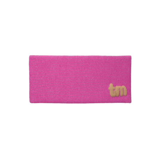 Denim Luggage Logo Collection Rectangle Barette Clip (Hot Pink)