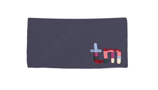 Denim Colored Embroidery Logo Barette Clip (Navy)