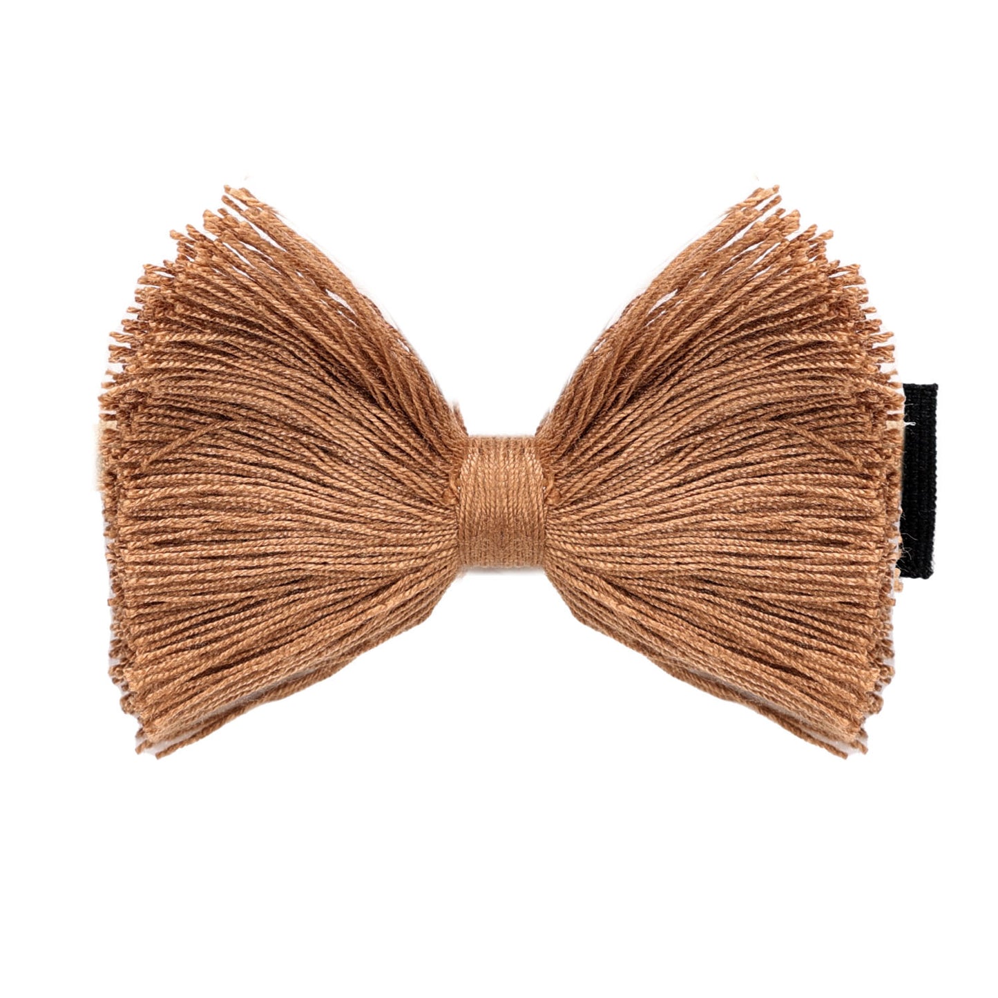 Macrame 2" Bow Clip, Set of Two (Camel)