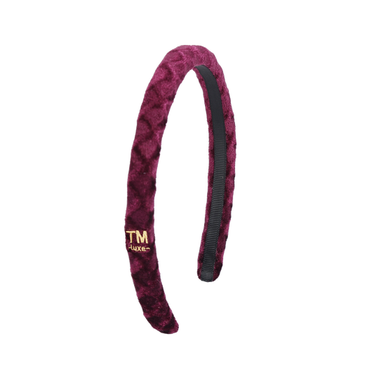 Luxe Velvet .5" Narrow Rounded Headband (Deep Burgundy)