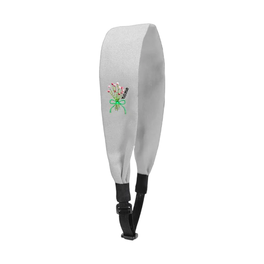 Bouquet Embroidery Knit Collection Adjustable Headscarf (White)