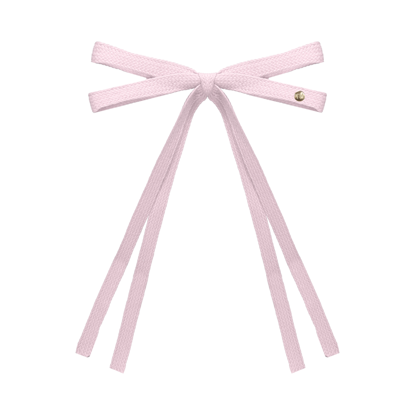 SS26 Woven Ribbon Long Tail Bow Clip (Light Pink)
