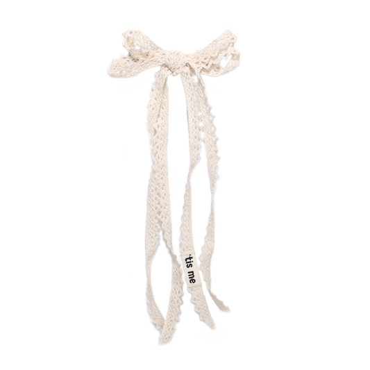 SS24 CREAM LONG BOW CLIP LACE