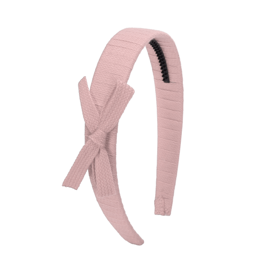 SS26 Woven Ribbon Hard Headband (Pink)