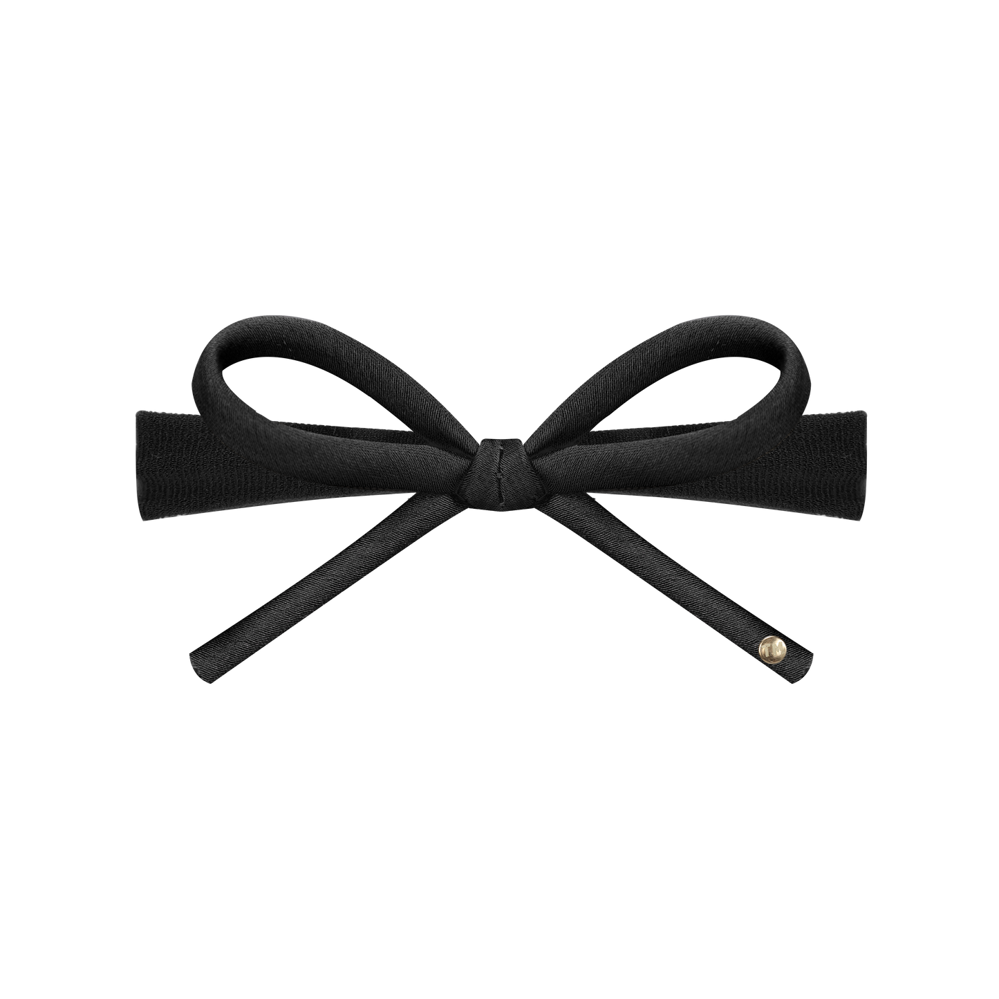 SS26 Satin-Cord Ribbon Nylon Baby Headband (Black)