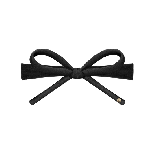 SS26 Satin-Cord Ribbon Nylon Baby Headband (Black)