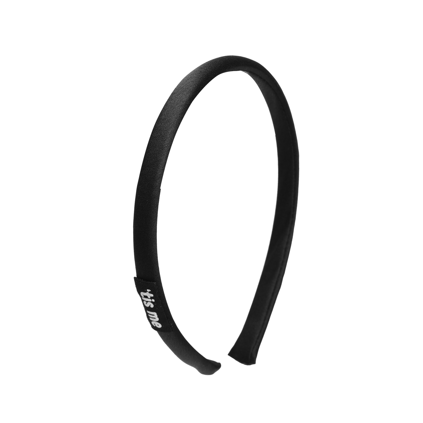 SS24 BLACK HARD HEADBAND .5" SATIN