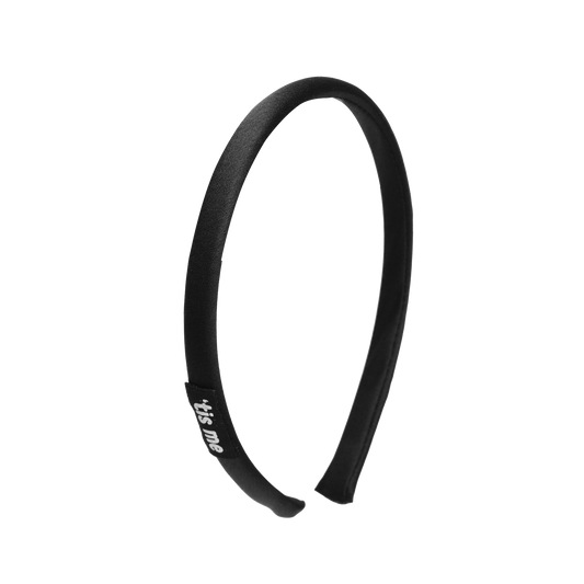 SS24 BLACK HARD HEADBAND .5" SATIN