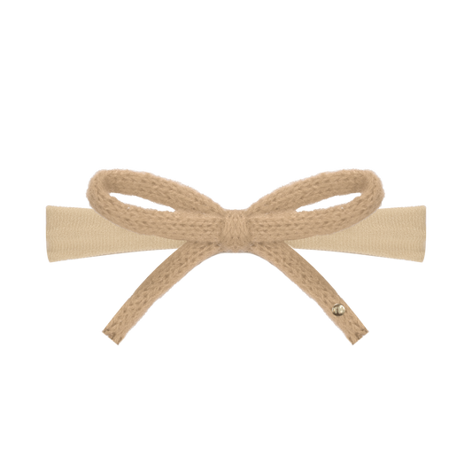 SS26 Knit Ribbon Nylon Baby Headband (Beige)