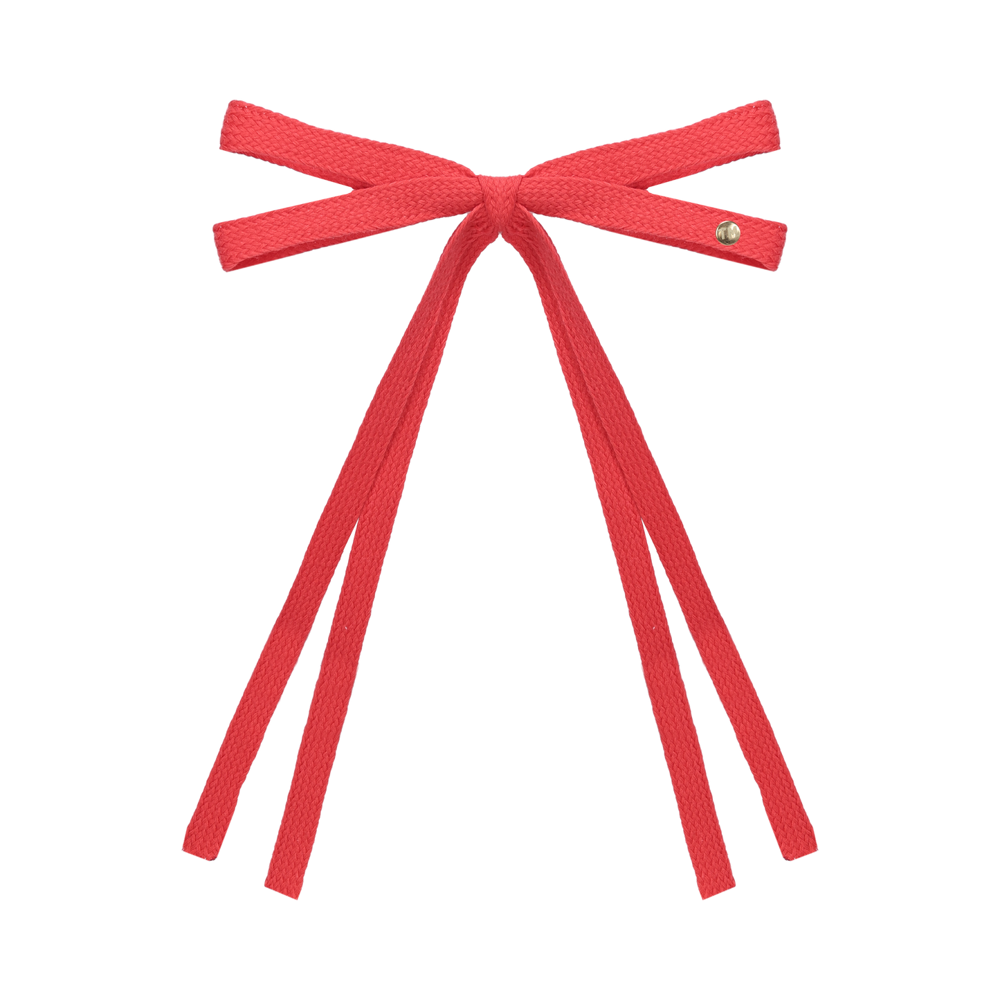 SS26 Woven Ribbon Long Tail Bow Clip (Red)