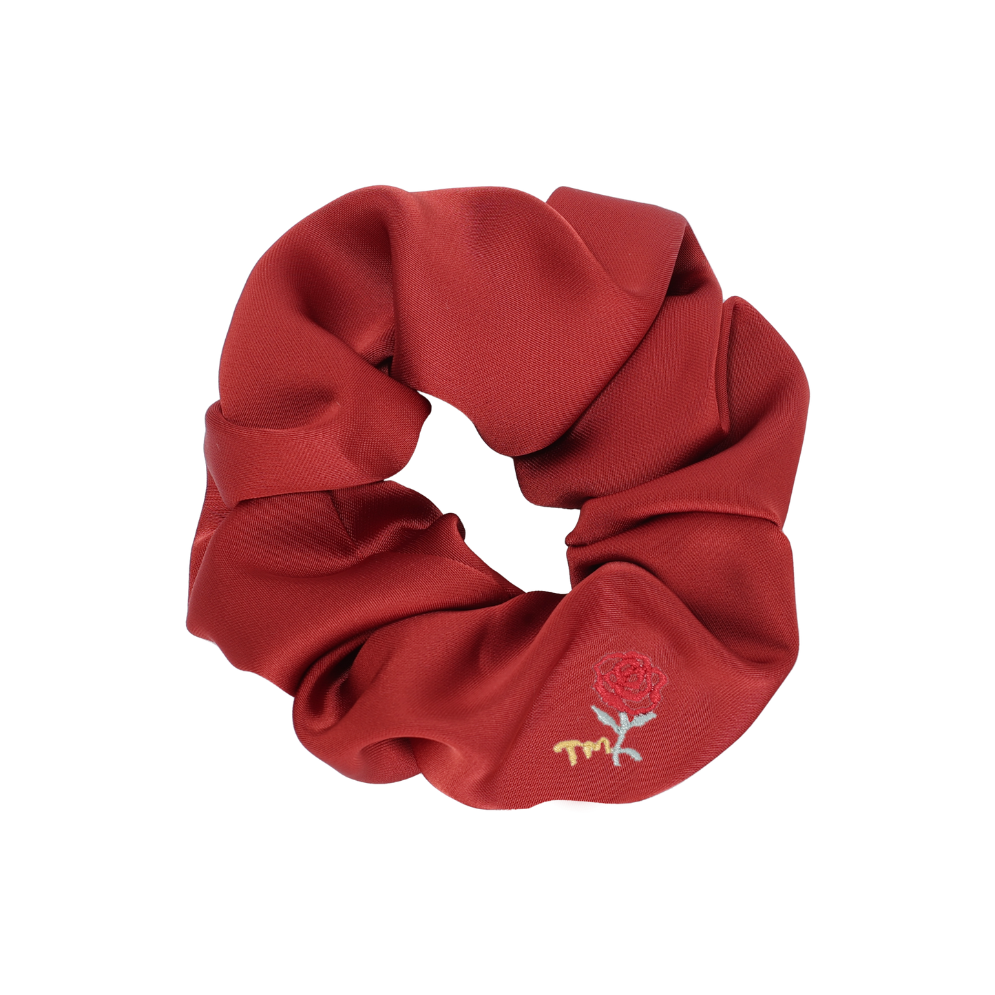 Rose Embroidery Scrunchie (Red)