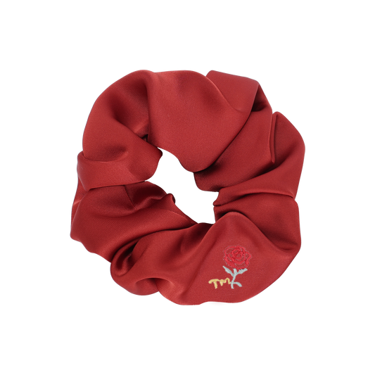 Rose Embroidery Scrunchie (Red)