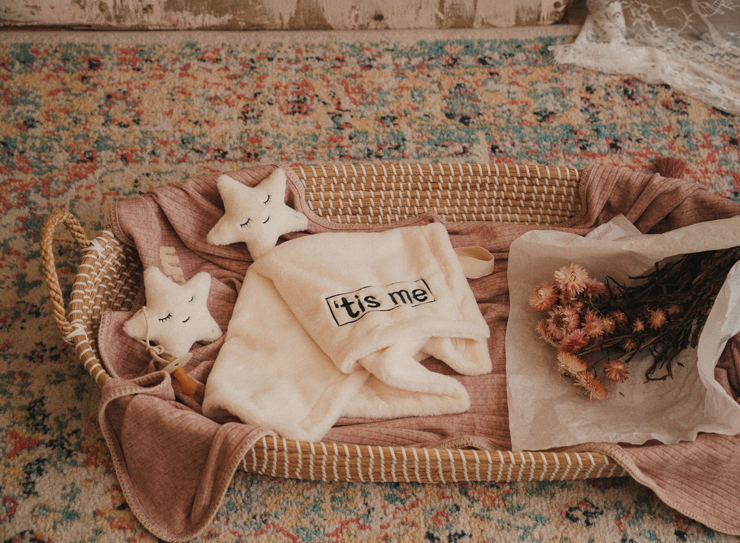 Paci Rattle Holder (Star, Cream)