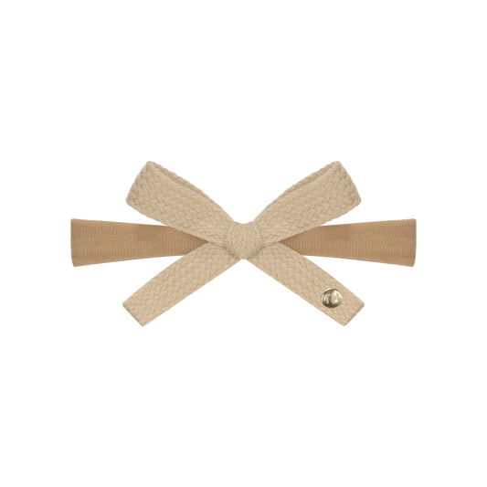 SS26 Woven Ribbon Nylon Baby Headband (Beige)