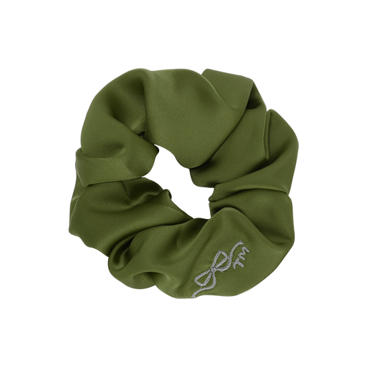 Bow Embroidery Scrunchie (Green)