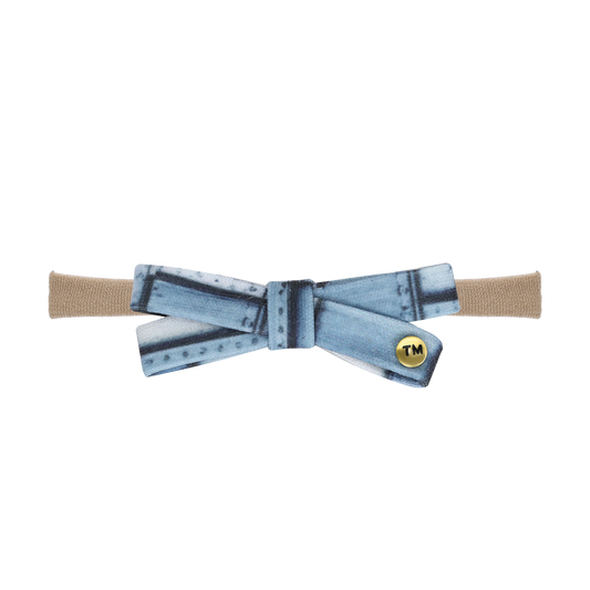 Denim Patchwork Baby Nylon Headband Gift Packaged (Denim)