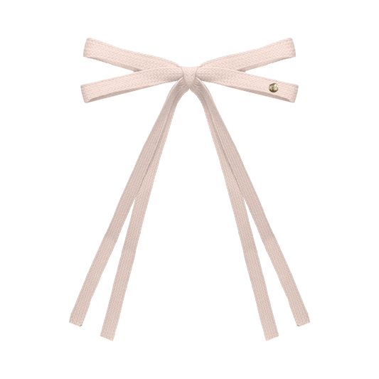 SS26 Woven Ribbon Long Tail Bow Clip (Cream)