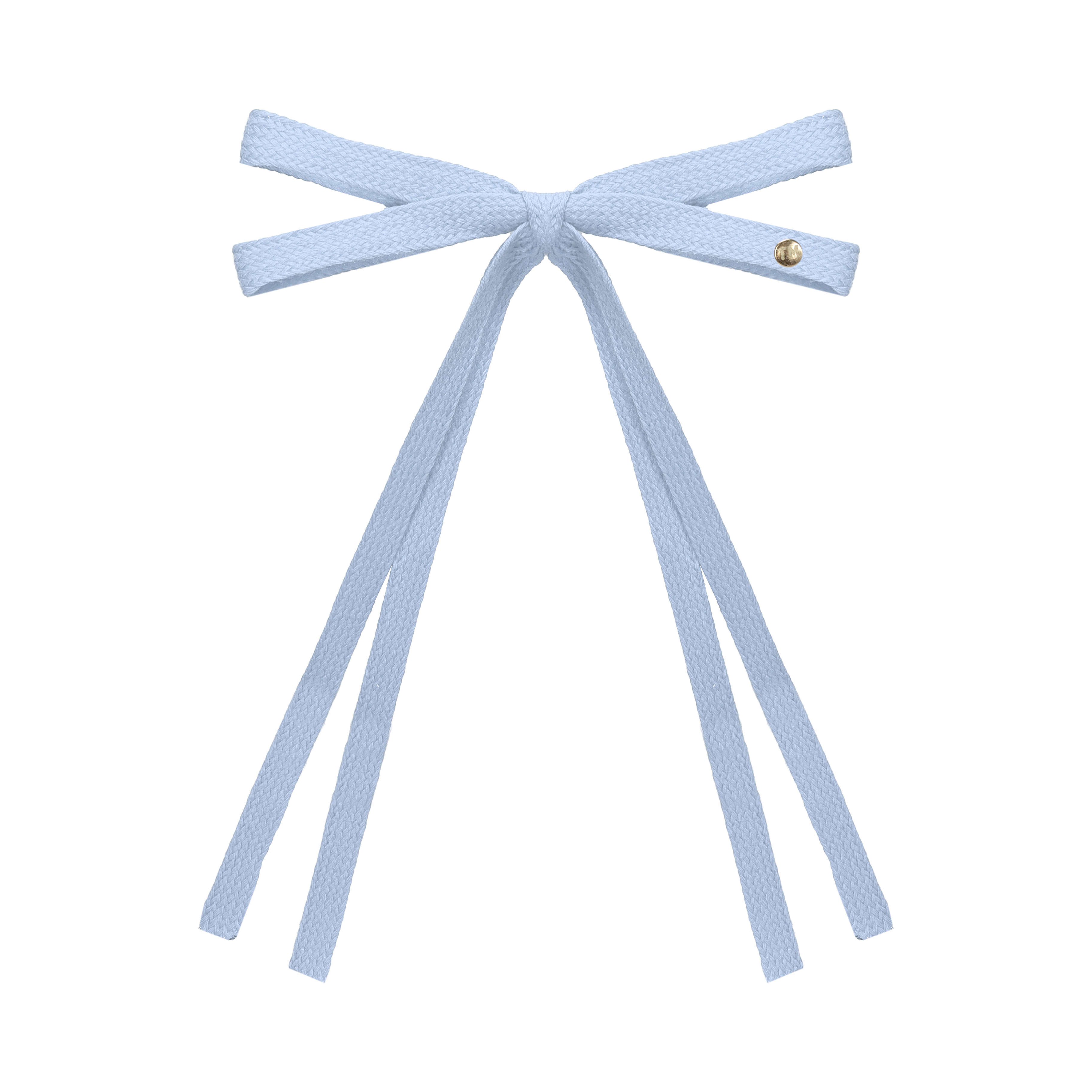 Bdf Button Ribbon SS26 Woven Ribbon Long Tail Bow Clip (Light Blue) – 'tis me