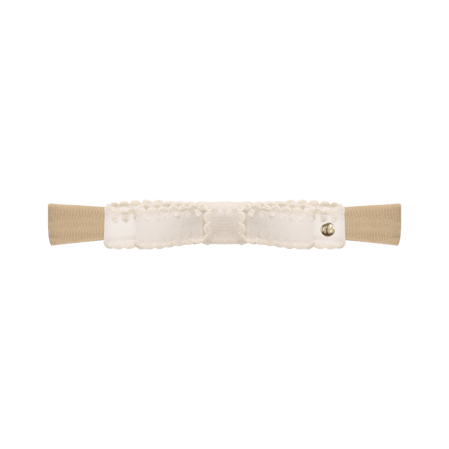 SS26 Pikot Ribbon Nylon Baby Headband (Cream)