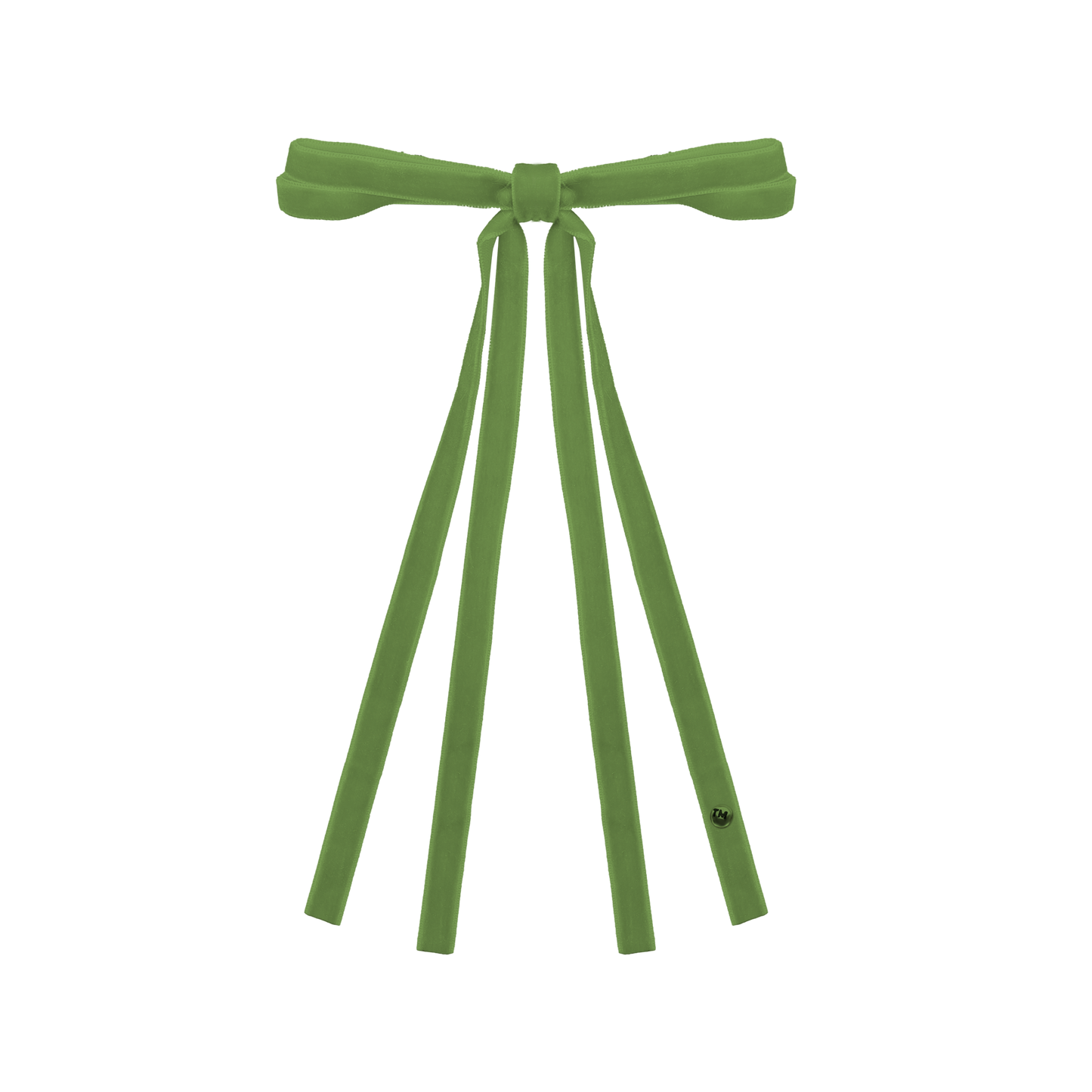 Velvet Ribbon Long Tail Bow Clip (Green)