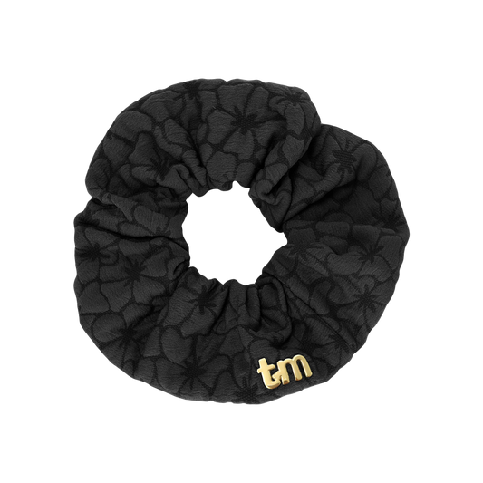 Floral Quilted Collection Scrunchie (Black)