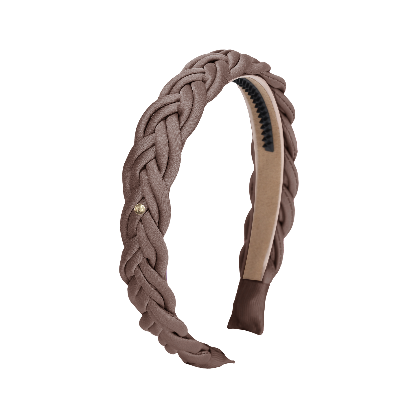 SS26 Satin-Cord Ribbon Hard Headband (Beige)