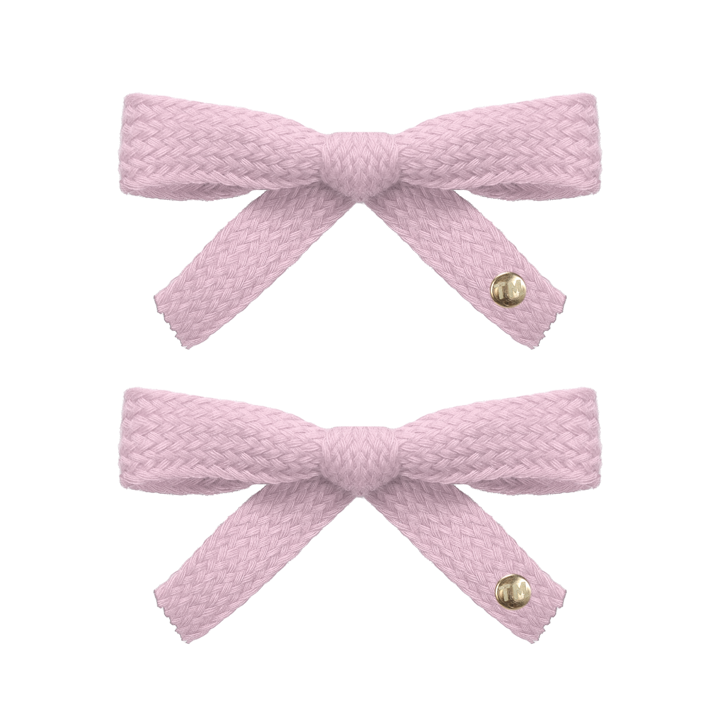 SS26 Woven Ribbon Mini Bow Clip Set Of 2 (Pink)