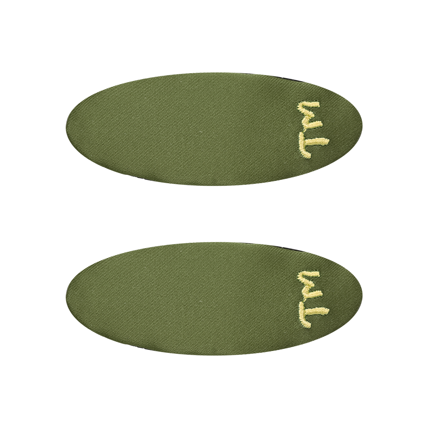 Solid TM Embroidery Oval Snap Clip Set Of 2 (Green)
