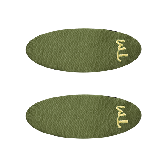 Solid TM Embroidery Oval Snap Clip Set Of 2 (Green)