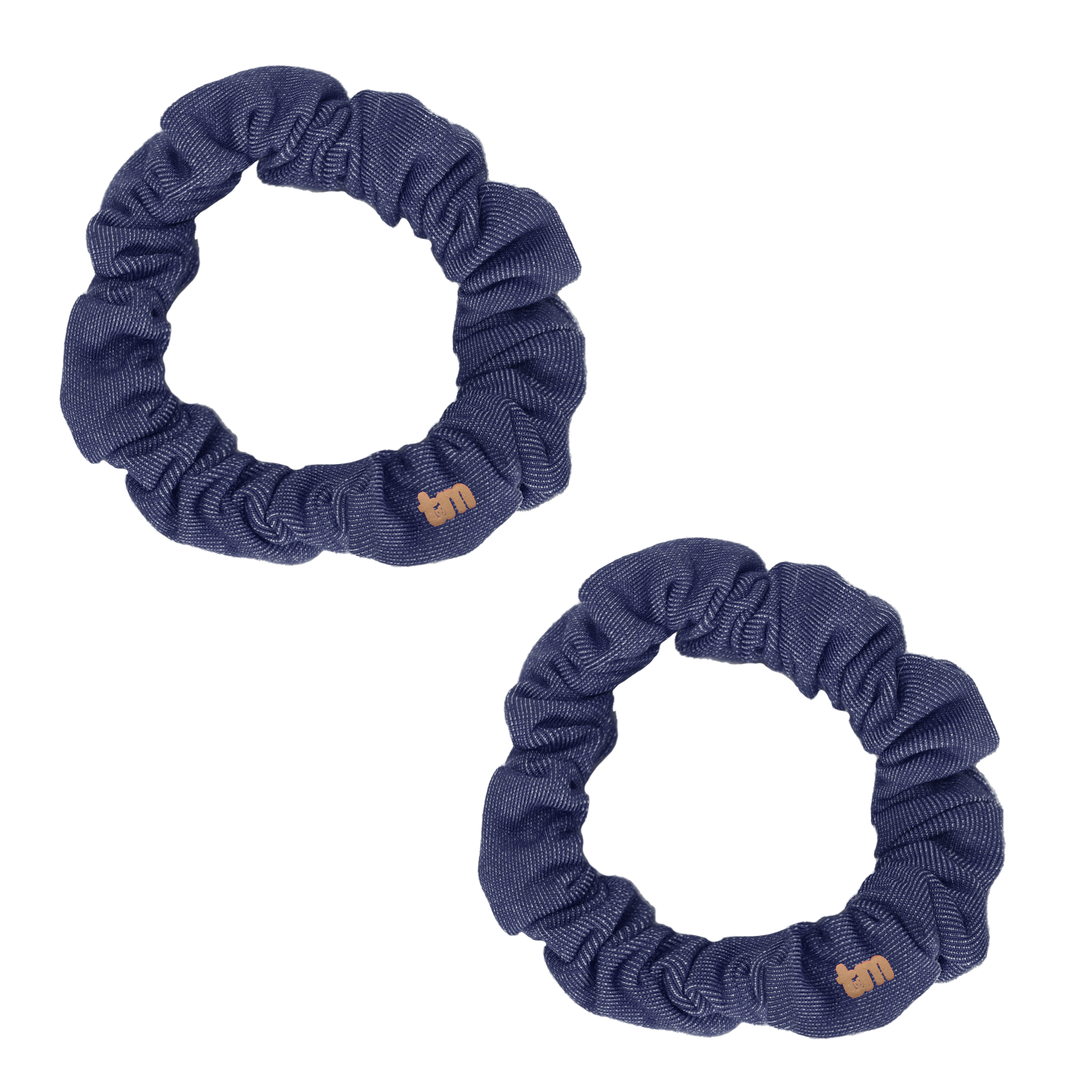 Denim Luggage Logo Collection Mini Scrunchie Set Of 2 (Navy) – 'tis me