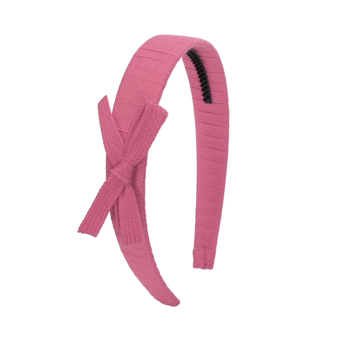 SS26 Woven Ribbon Hard Headband (Dark Pink)