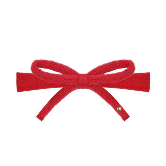 SS26 Knit Ribbon Nylon Baby Headband (Red)