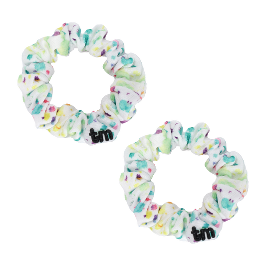 Heart And Splatter Printed Collection Mini Scrunchie Set Of 2 (Splatter)