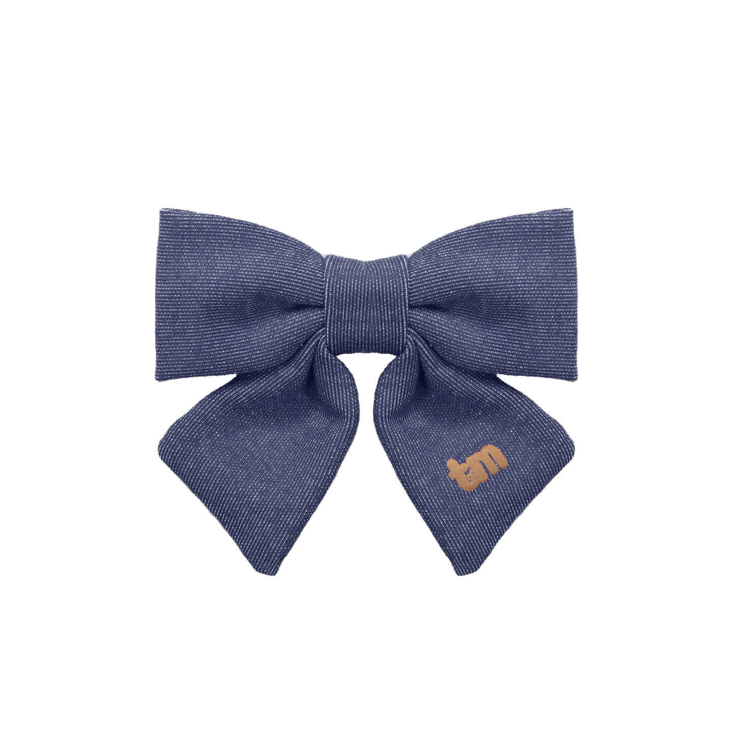 Denim Luggage Logo Collection Medium 3"  Bow Clip (Navy)